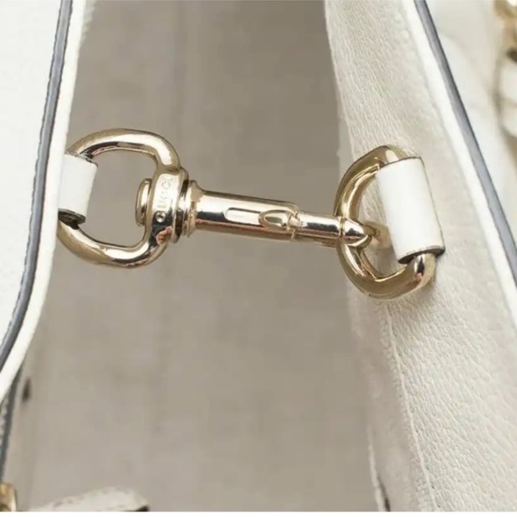 RARE🔥GUCCI soho ivory gold double chain leather bag - Picture 8 of 14